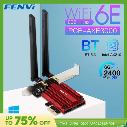 Placa de Rede Wifi 6E AX210 Fenvi