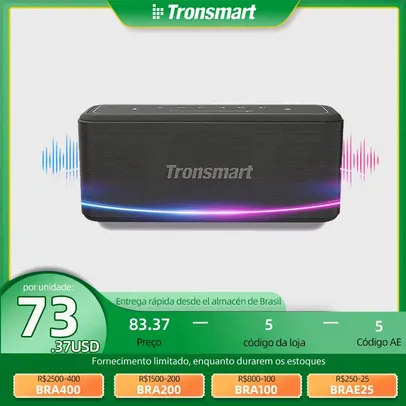 [BR | Moedas] Tronsmart Mega Pro Caixa de som Bluetooth 60w IPX5 NFC