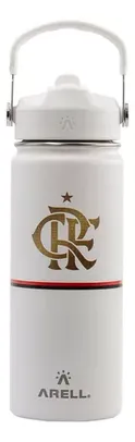 Garrafa Termica Straw Vácuo 532ml - Flamengo Cor Branco 02