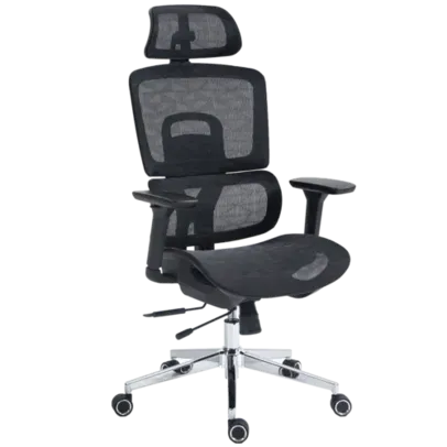 Cadeira de Escritório Dr. Office Business Pro, Preta, Mesh, 3D, Altura Ajustável