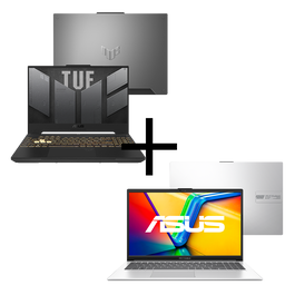 Notebook ASUS TUF Gaming F15 RTX4050 + Notebook ASUS Vivobook Go 15 E1504GA-NJ441W Cool Silver