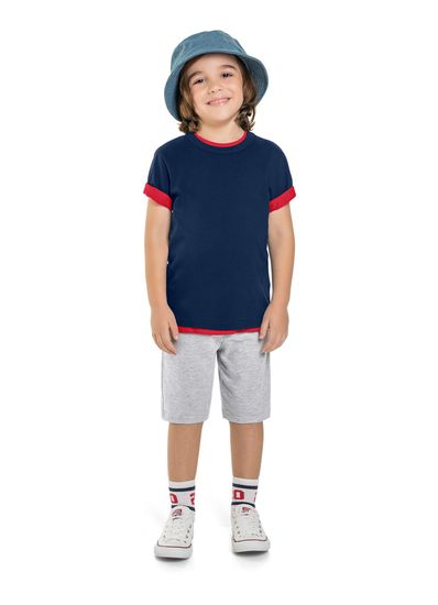 Camiseta básica infantil menino em malha Brandili - 1