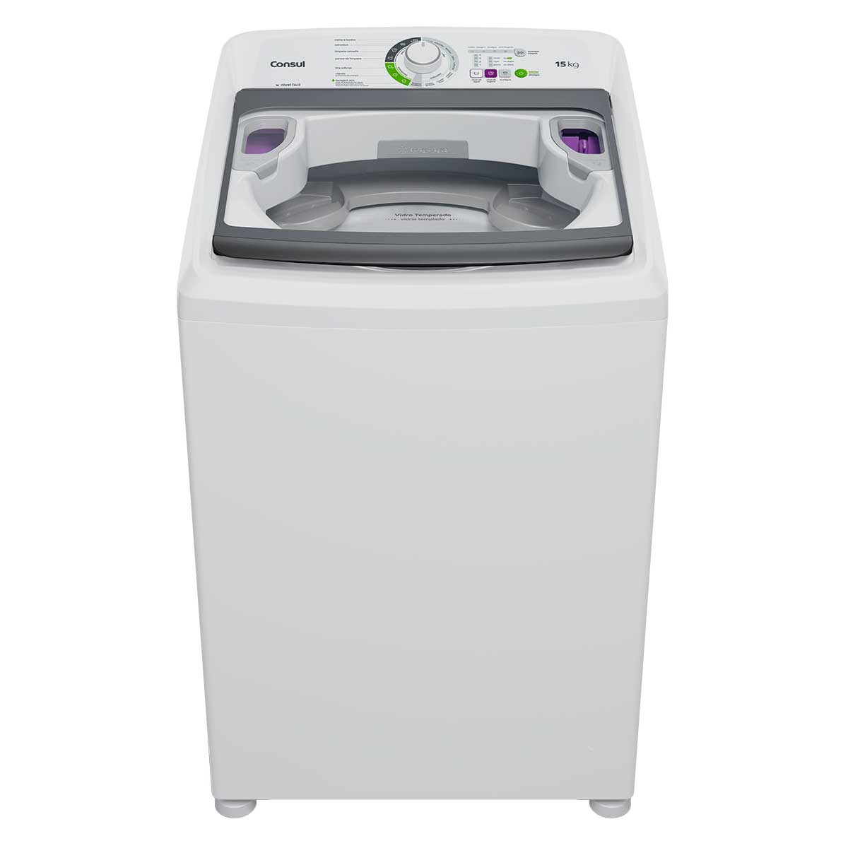 (Com Cashback Consul) Máquina de Lavar Consul 15kg Automática Lavagem Econômica CWH15AB Branco 110 Volts