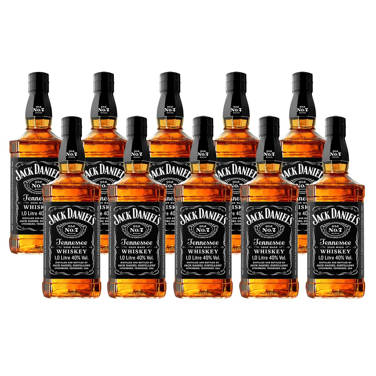 Jack Daniel&apos;s Old No. 7 Tennessee Whiskey 1L 10 Unidades