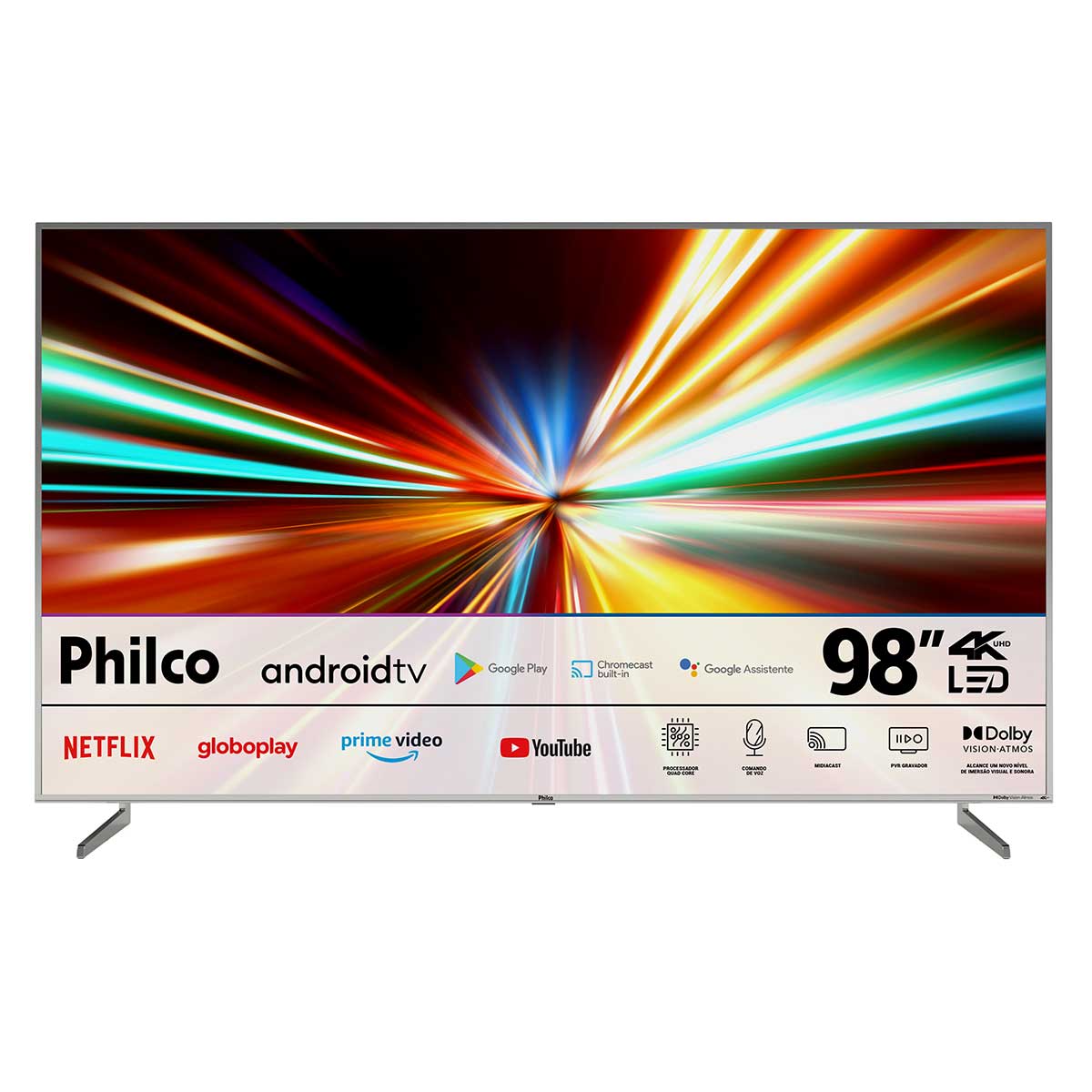 Smart TV 98 Polegadas Philco Android TV PTV98F8TAGCM 4K LED Dolby Atmos WiFi