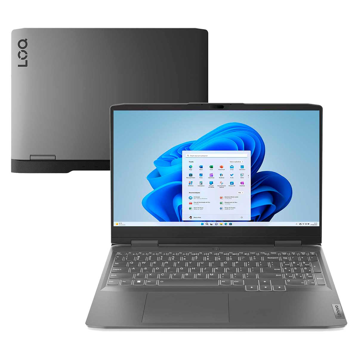 Notebook Lenovo LOQ 15IRH8BR Intel Core i5-12450H 8GB 512SSD 15.6&quot; Windows 11 Storm Grey