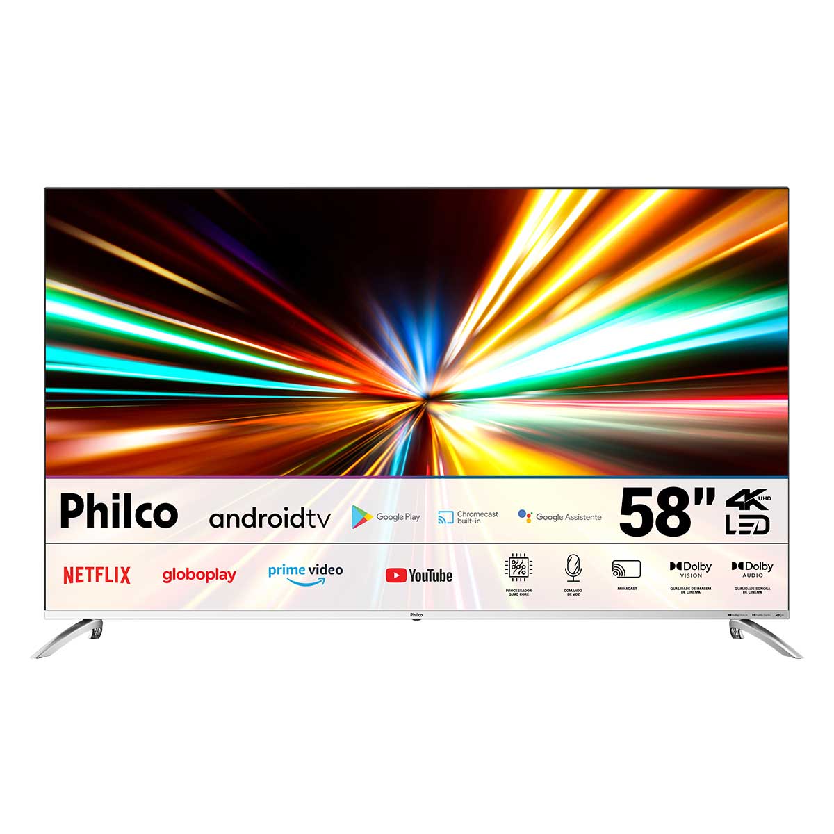 Smart TV Philco 58 Polegadas PTV58G7PAGCSBL 4K UHD LED Dolby Audio Android TV
