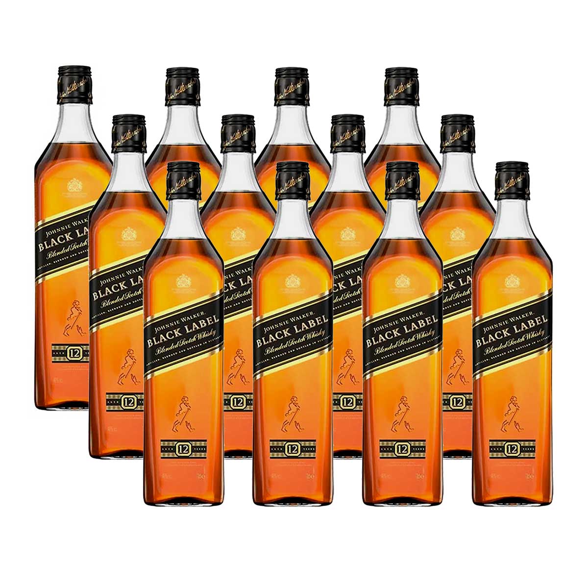 Pack com 12 Unidades Whisky Johnnie Walker Black Label 12 Anos 750ml