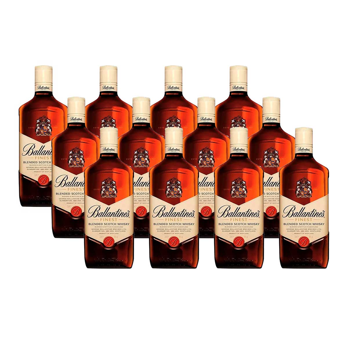 Whisky Escocês Ballantines Finest 750ml caixa com 12 unidades