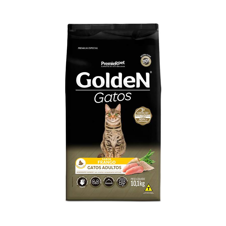 [Regional] Ração Golden Para Gatos Adultos Sabor Frango 10kg