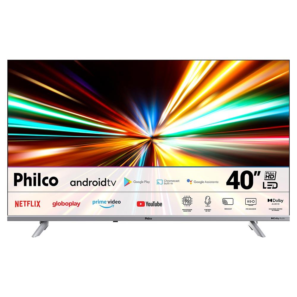 Smart TV LED 40" Full HD Philco Android TV HDR Chromecast Built In Processador Quad-core - PTV40E30AGSF