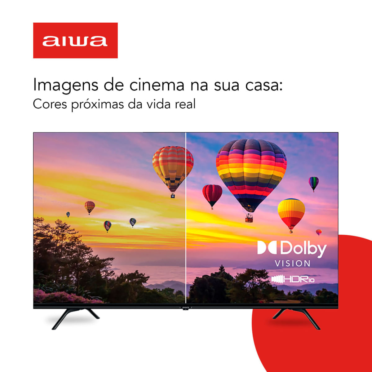 Smart TV 55” 4K Ultra HD D-LED Aiwa IPS Android Wi-Fi Bluetooth Google Assistente 4 HDMI 2 USB - AWS-TV-55-BL-01-A