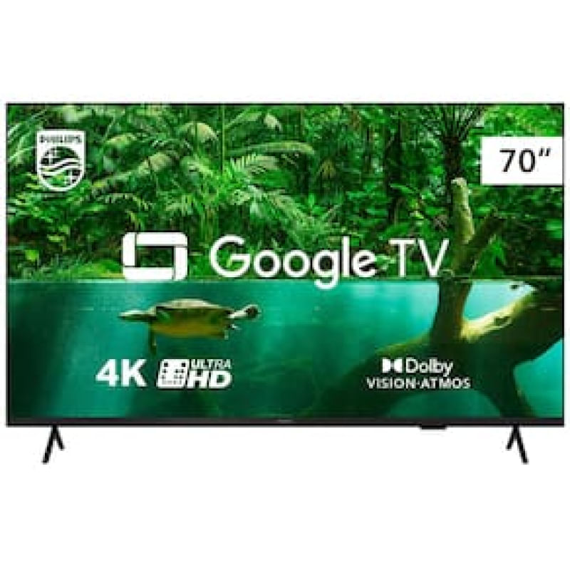 Smart TV 70" UHD 4K Philips Google TV HDR10+ Dolby Vision Dolby Atmos Bluetooth 5.0 - 70PUG7408/78