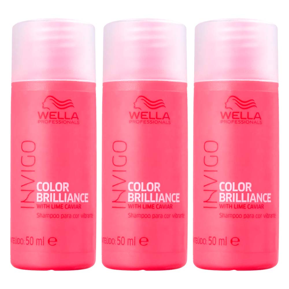 Kit com Três Shampoos Wella Professionals Invigo Color Brilliance - 50ml