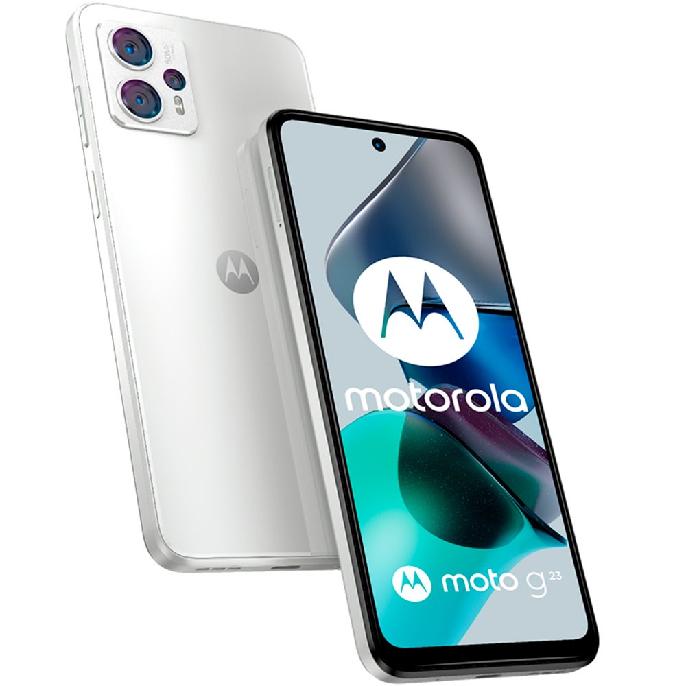 Smartphone Motorola Moto G23 4G 128GB 4GB RAM Câmera Tripla 50MP + 5MP + 2MP Frontal 16MP Branco