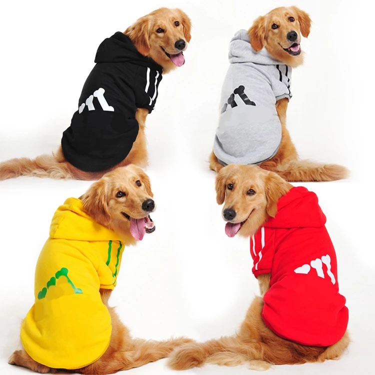 QQLe Outono Inverno Grande Roupa Do Cão Pet Sportswear Quente Casaco Hoodies Algodão Macio Animais De Estimação Jaquetas