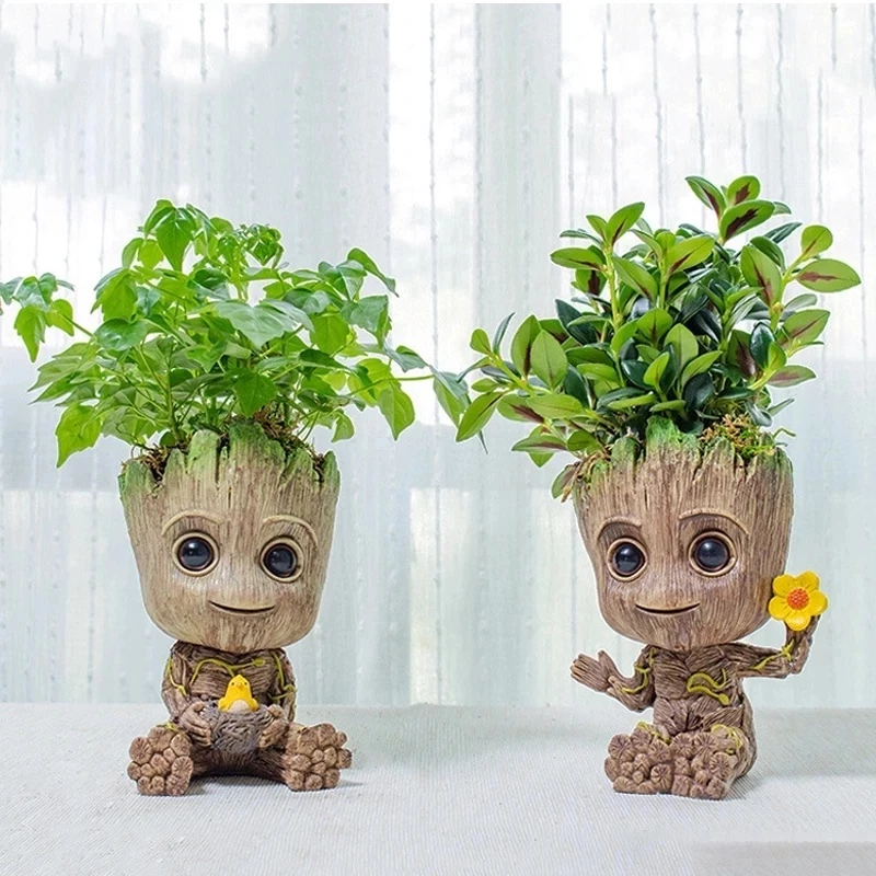 Baby Groot Vaso De Flores Plantador Suculenta Ninho Guardians Of The Galaxy Figura Brinquedo