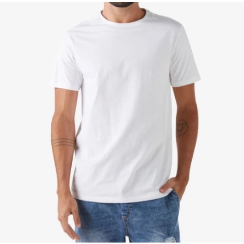 Camiseta Masculina Branca Lisa Básica 100% Algodão Premium