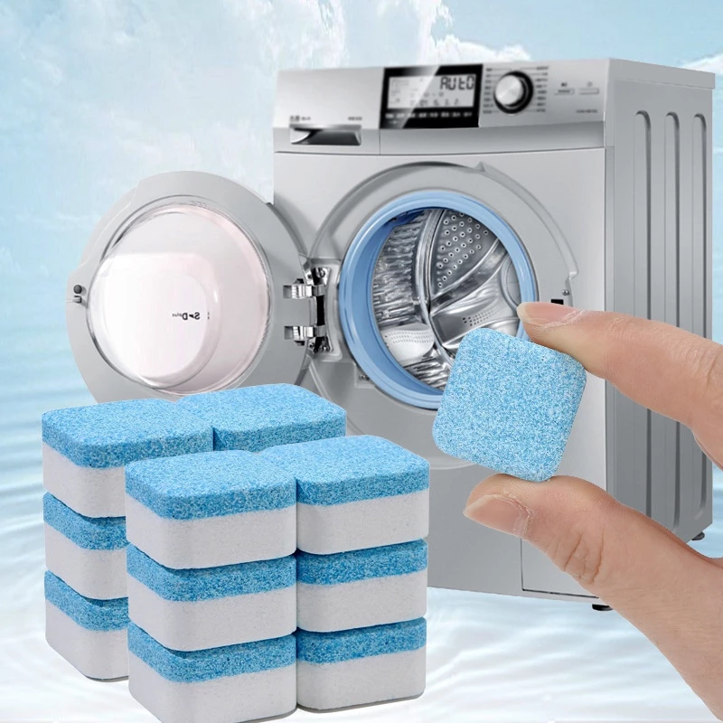 Limpador de máquina de lavar, comprimido efervescente sólido para remover manchas, ferramenta para cuidar da máquina de lavar