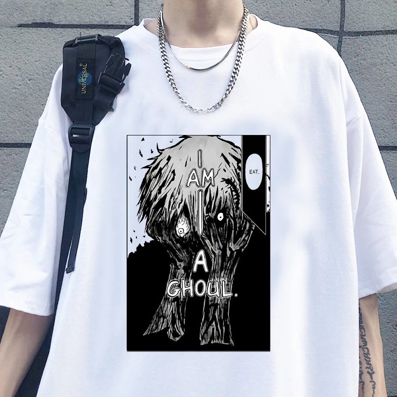 Camiseta Anime Tokyo Ghoul Kaneki Unravel Harajuku Unissex Poliéster