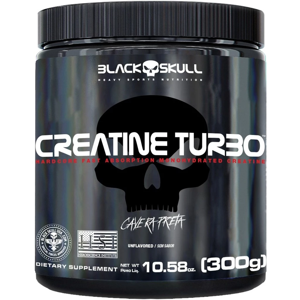 Creatina Monohidratada Creatine Turbo 300g - Black Skull