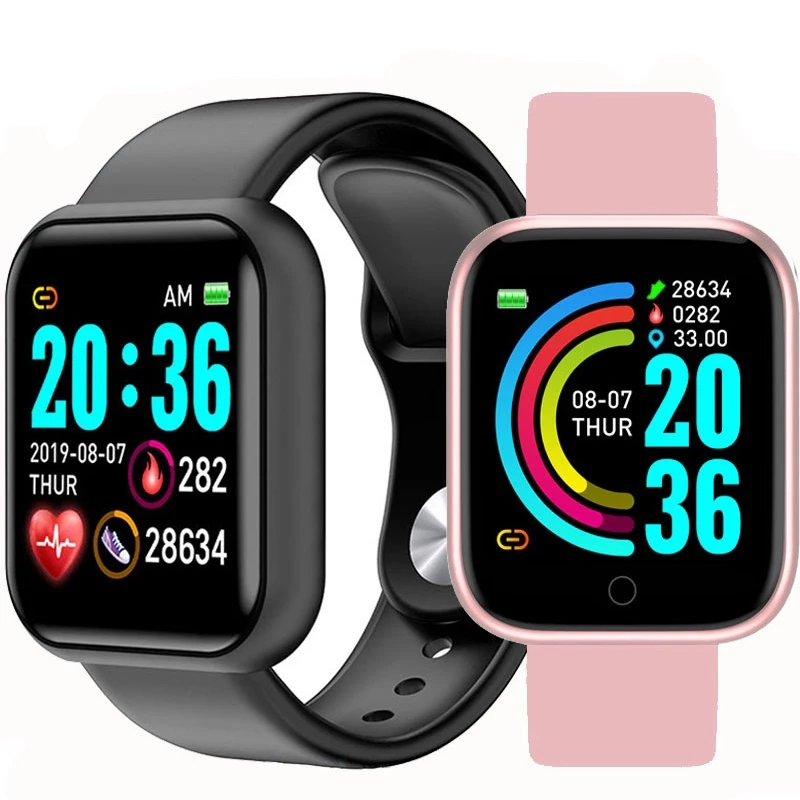 ASAZQ Y68 Relógio Inteligente Com Bluetooth Pulseira Fitness Monitor Coração Esfigmomanômetro Masculino Smartwatch