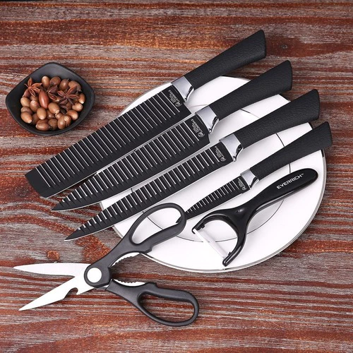 Jogo de facas Cozinha Com Descascador - 6 peças - Sharp Knives - ECOM