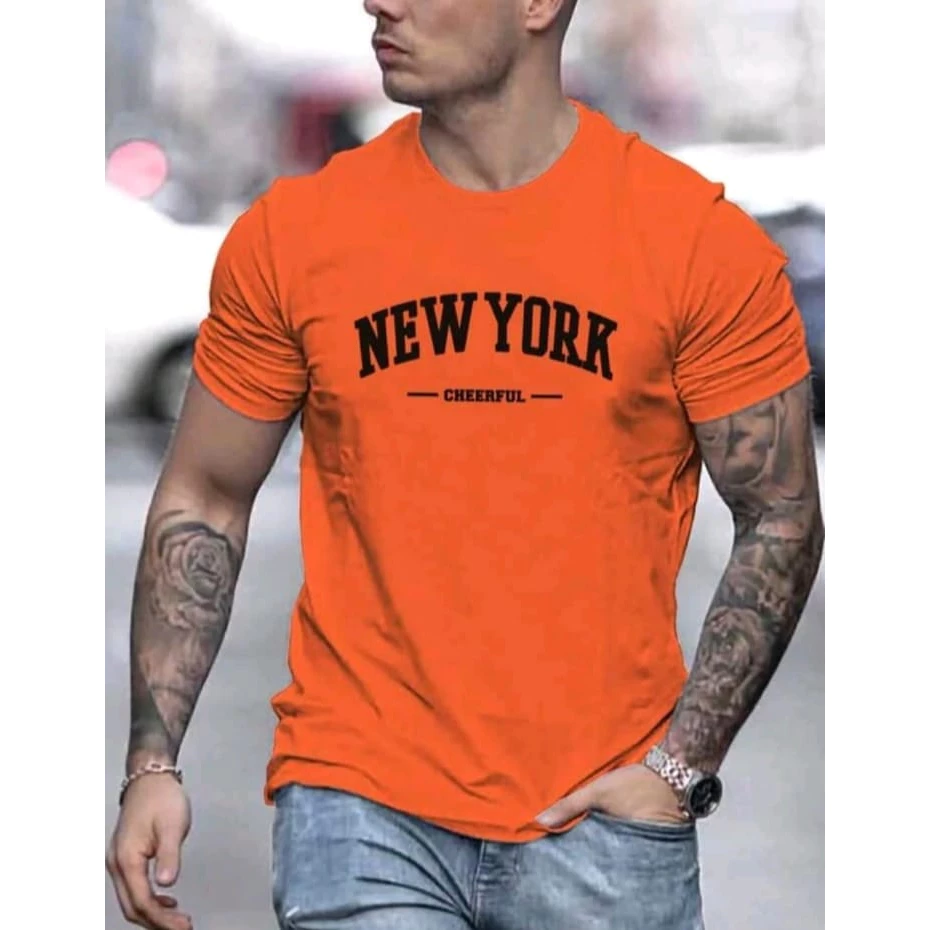 Camiseta Masculina New York 100% Algodão Lançamento Camisa Verão