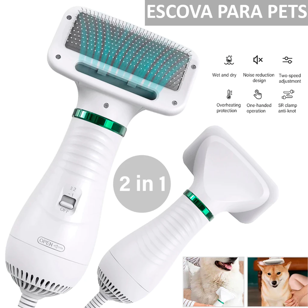 Escova Secadora Pet - Seca Remove Pelos Cachorro Coelho Gato - Envio Imediato