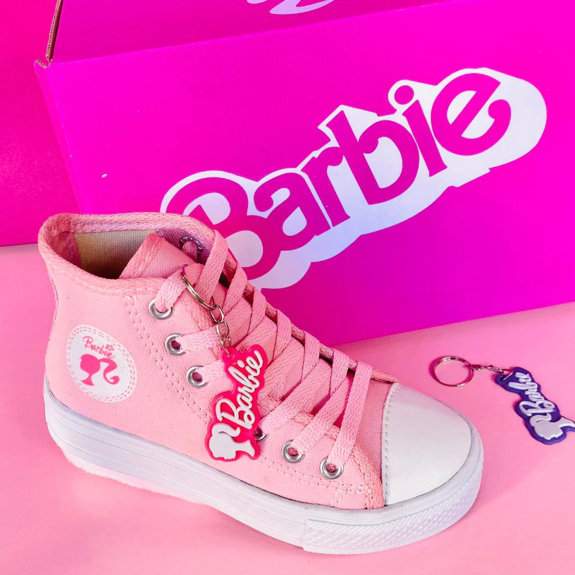 Tênis Infantil Da Barbie girl Rosa Botinha Menina Lançamento Star
