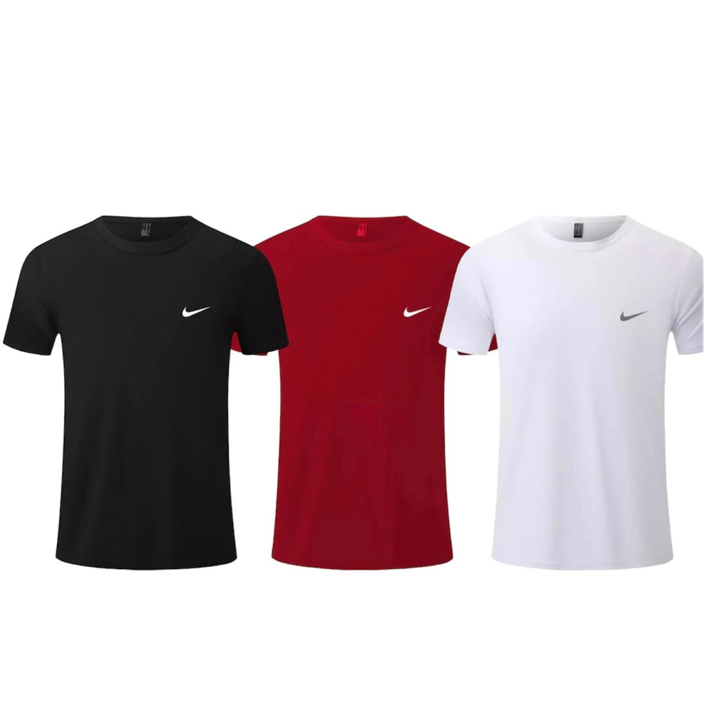 Kit 3 Camisetas DryFit refletiva Masculina Lisa - Casual Treino Academia Esportes Exercícios Corrida