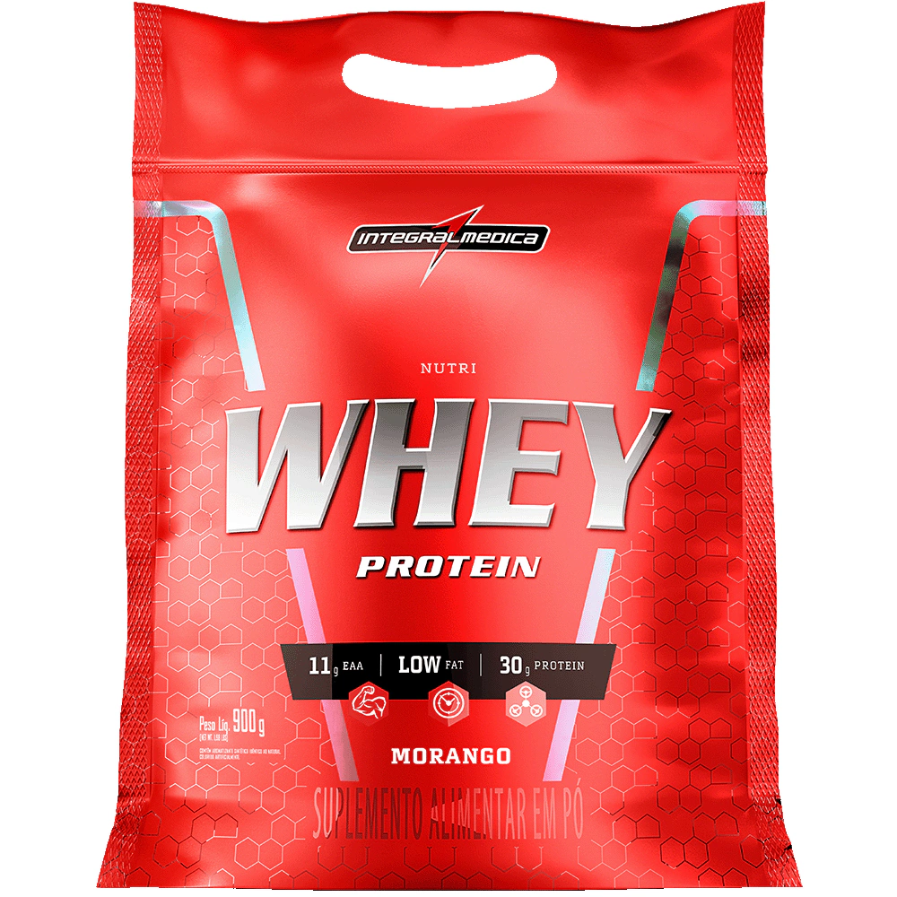 Whey Protein Nutri Integral Medica Hipercalórico Suplemento Alimentar Refil 900g Proteína Hipertrófico