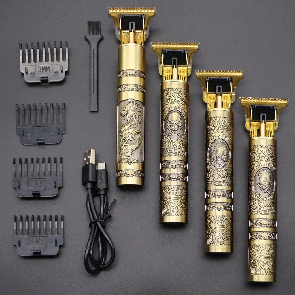 Barbeador / Máquina De Corte Cabelo Elétrico Vintage Dourado