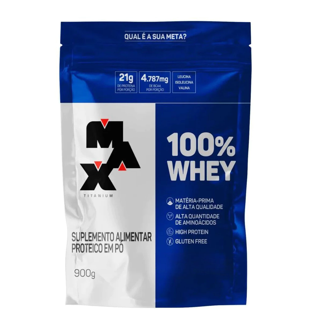 100% Whey Protein Refil 900g Max Titanium