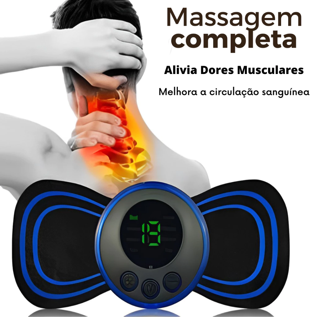 Kit 2 Peças Mini Massageador Cervical Elétrico Portátil Alivia Dores Corpo Pescoço Massagem Terapia