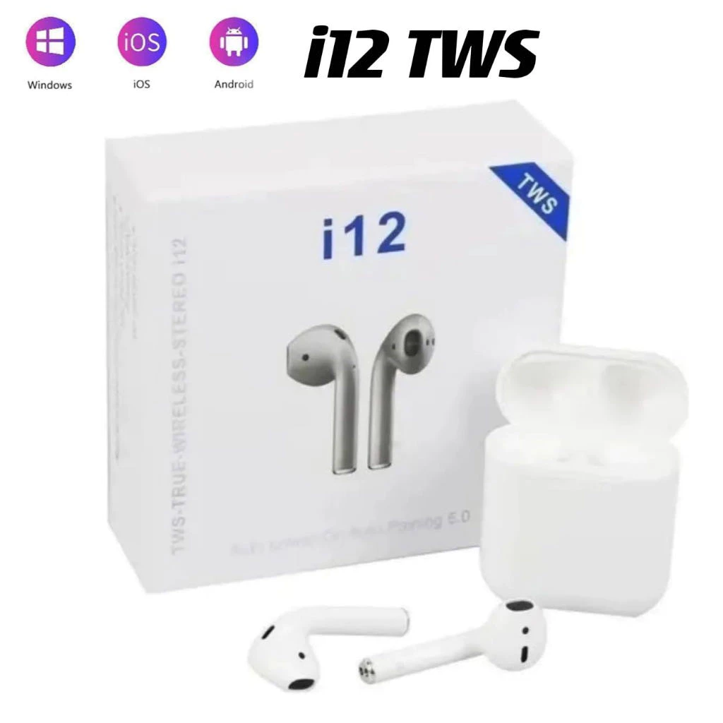 Fone de ouvido sem fio i12 tws Bluetooth 5.0 Estéreo Esportes para iPhone, Android