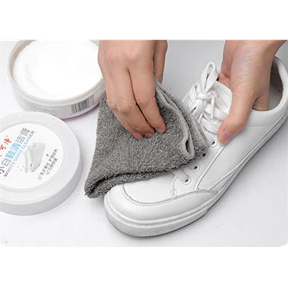 FULIN 120g Creme De Limpeza De Sapatos Brancos Removedor De Manchas Branqueamento Para Todos Os Usos Com Esponja Tênis
