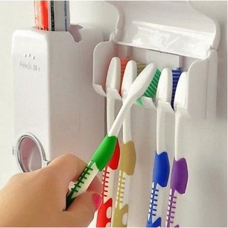 Dispenser de Creme Dental Pasta de Dente Suporte Escova Dente