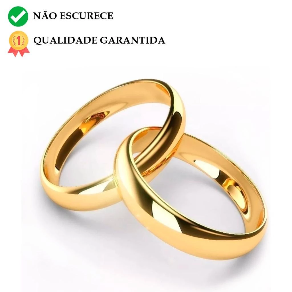 Aliança Aço inoxidável Anel Casamento Dourado e prata(lolibiju)