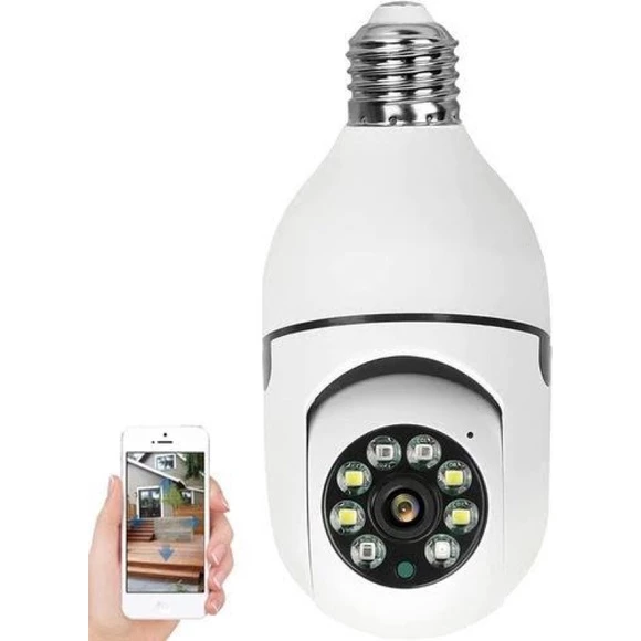 Câmera de segurança wi-fi ip sem fio 360 encaixe lampada aplicativo yoosee ptz full HD visão noturna - bivolt