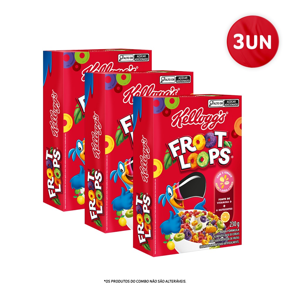3 Unidades Cereal Froot Loops