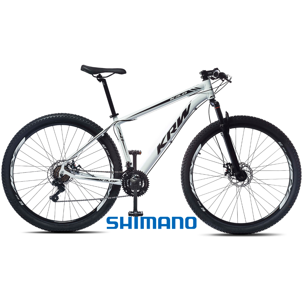 Bicicleta Aro 29 KRW Alumínio Shimano 24V Freio a Disco hidráulico S41