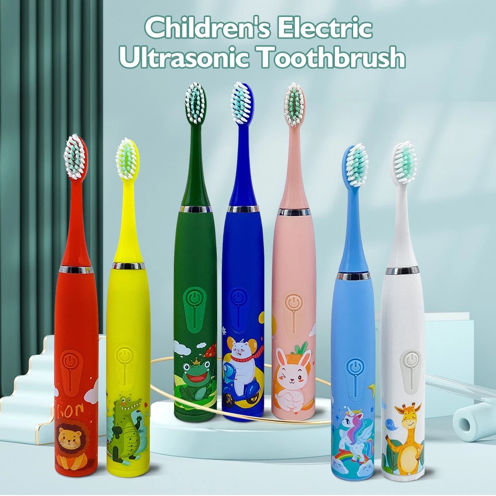 Escova De Dentes Infantil Elétrica/Ultrassônica/Recarregável/Flexível/Criativa/Com Cerdas Macias