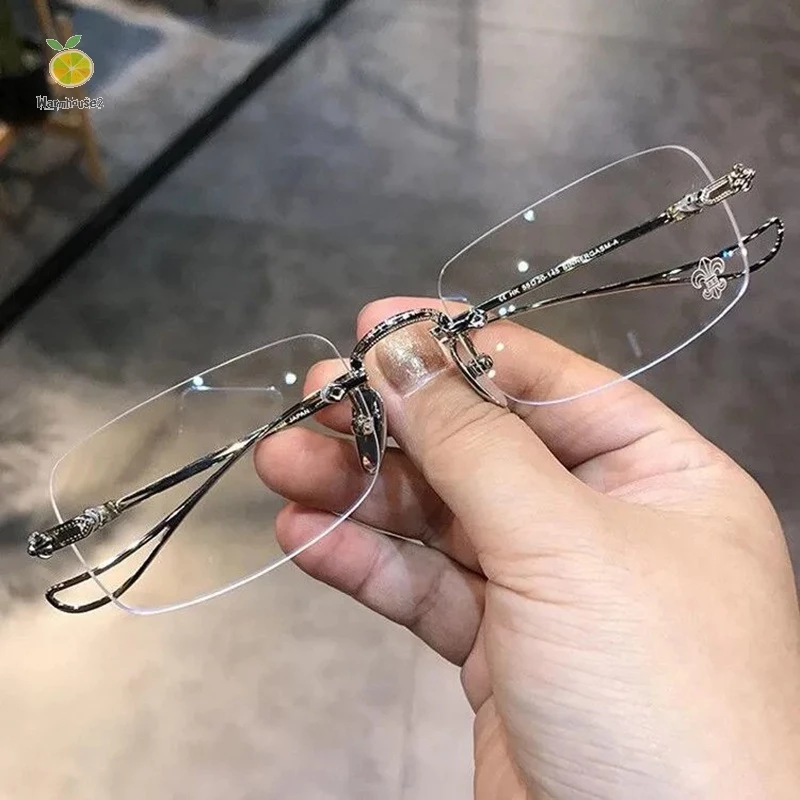 Óculos Bloqueadores De Luz Azul Anti-Vensão De Moda Sem Aro Para Leitura De Computador Bloqueio