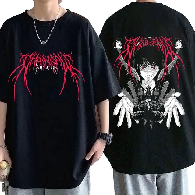 Camiseta Anime Chainsaw Man Indie Moda Streetwear