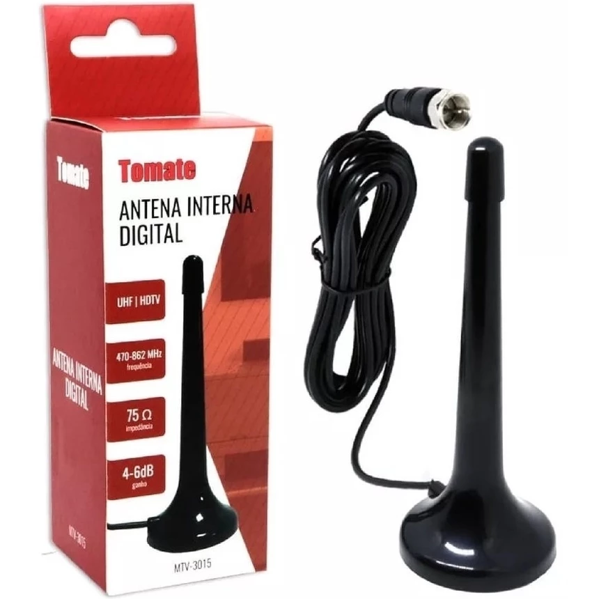 Mini Antena Digital Interna Hdtv Uhf Tomate - Mtv-3015