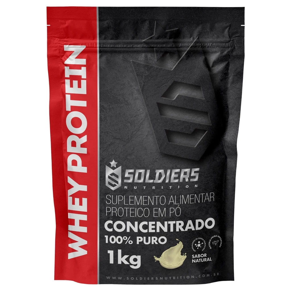 Whey Protein Concentrado 1kg - 100% Importado - Soldiers Nutrition