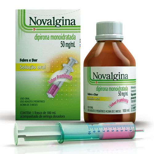 Analgésico Novalgina Solução Oral 50mg/ml com Seringa Dosadora 100 ml
