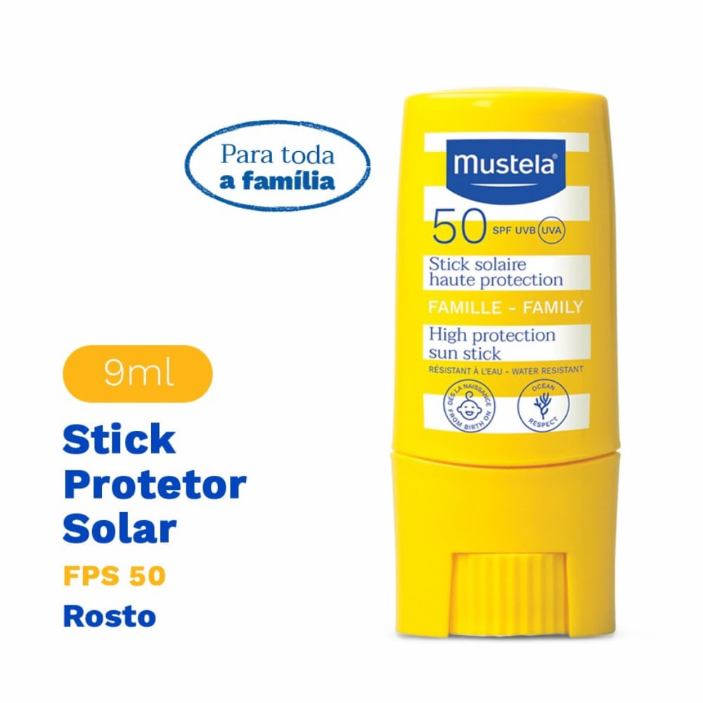 Protetor Solar Mustela Stick Alta Proteção Fps50 - 9ml