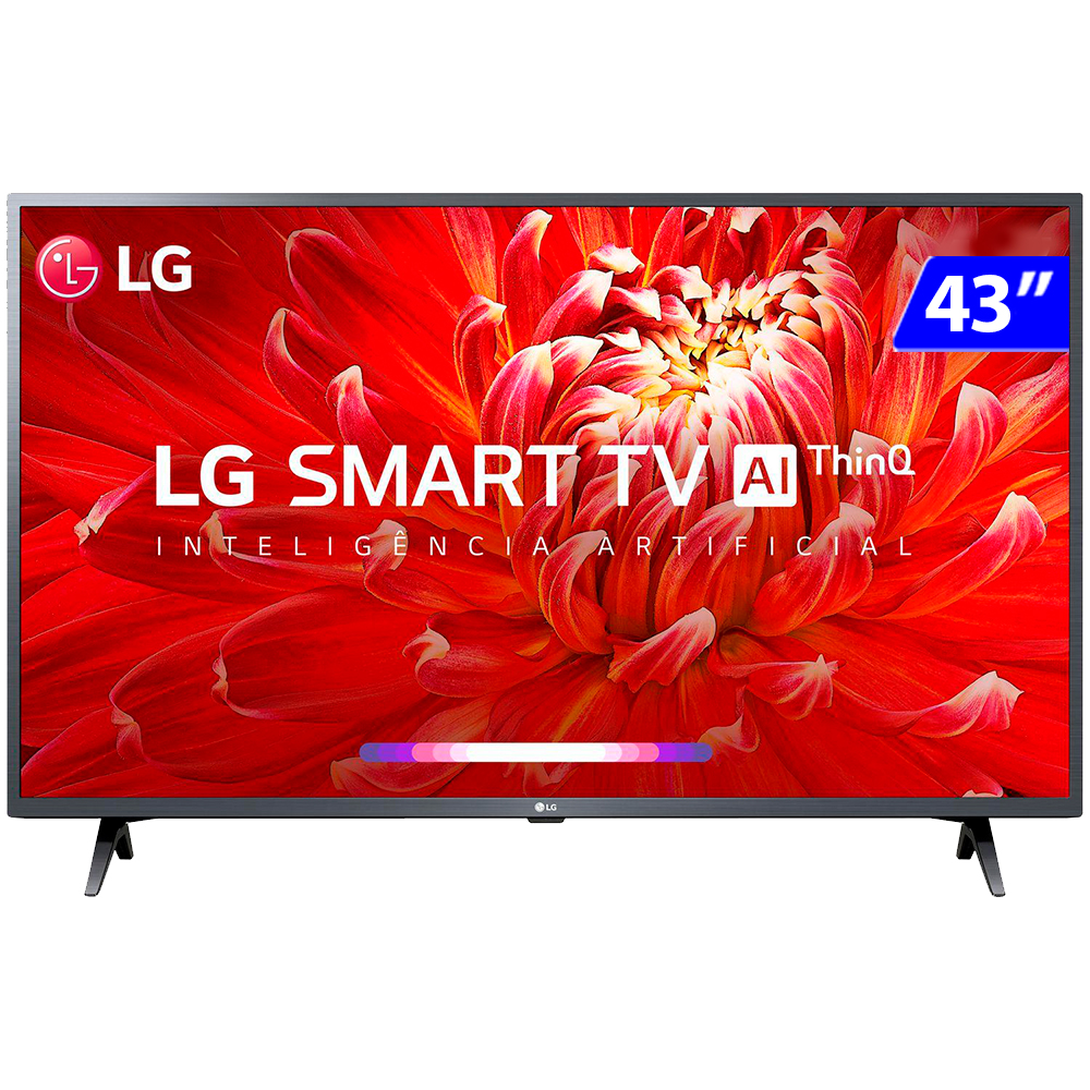 Smart TV LG 43" Full HD Wifi Bluetooth HDR Thinqai Compatível com Inteligência Artificial - 43LM6370PSB